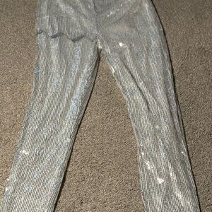Silver Sequin Leggings